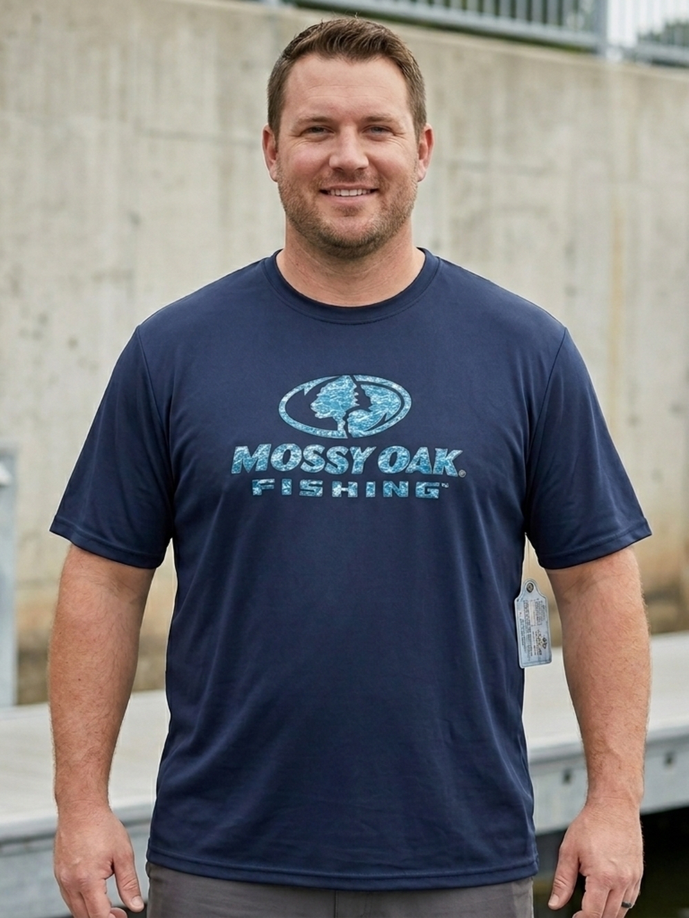 NWT Mossy Oak Fishing Men's 3X Performance T-Shirt Navy Blue Graphic Tee